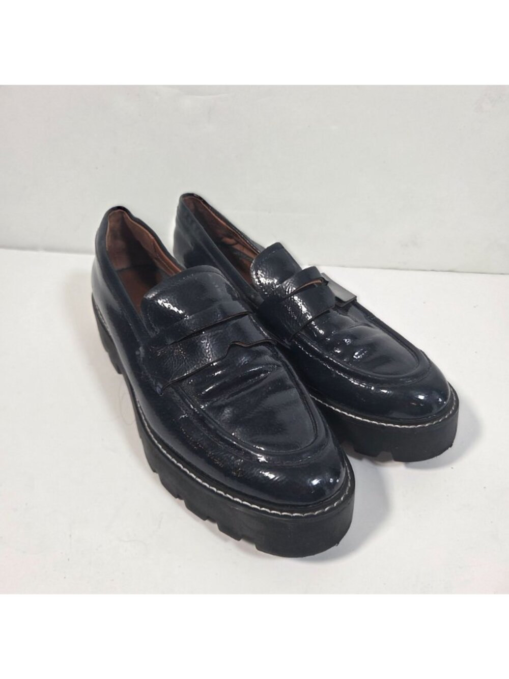 Franco Sarto Balin Lug Sole Loafers Chunky Platform Penny Keeper Workwear Preppy - Picture 2 of 11